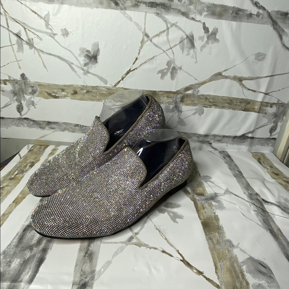 Merlutti Silver Rhinestone Loafers - Picture 3 of 8